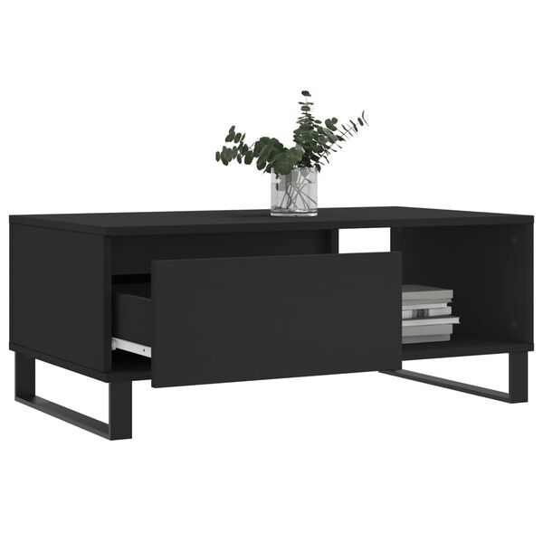 vidaXL Coffee Table Black 90x50x36.5 cm Engineered Wood
