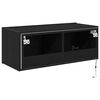 vidaXL TV Wall Cabinet Black Oak 80 x 35 x 31 cm Engineered Wood