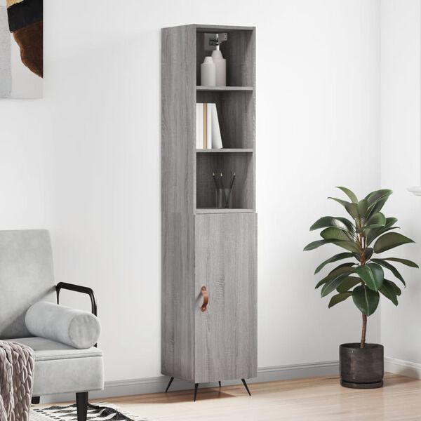vidaXL Highboard Grey Sonoma 34.5x34x180 cm Engineered Wood