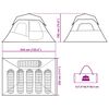 vidaXL Family Tent 6-Person Grey and Orange Quick Release Waterproof