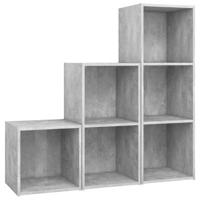 vidaXL 3 Piece TV Cabinet Set Concrete Grey Engineered Wood