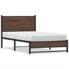 vidaXL Metal Bed Frame without Mattress Brown Oak 107x203 cm