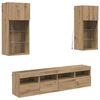 vidaXL TV Wall Units with LED 5 pcs Artisan Oak Engineered Wood