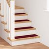 vidaXL Anti-slip Stair Mats 15 pcs Bordeaux 75 x 20 cm PP