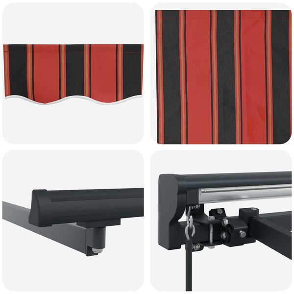 vidaXL Retractable Awning Manual Orange and Black 500 x 300 cm