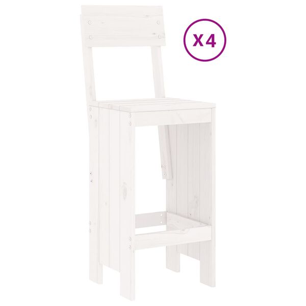 vidaXL 5 Piece Garden Bar Set White Solid Wood Pine