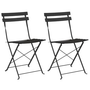 vidaXL Garden Folding Chair 2 pcs Anthracite 42 x 46 x 82cm Steel