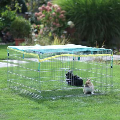 Kerbl Small Animal Outdoor Enclosure with Escape Barrier 115x115x65 cm Chrome