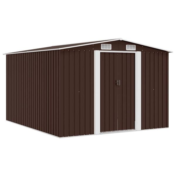 vidaXL Garden Shed 257x298x178 cm Metal Brown