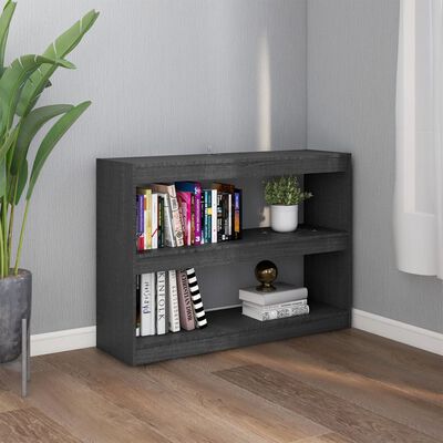 vidaXL Book Cabinet Room Divider Grey 100x30x71.5 cm Pinewood