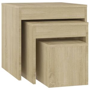 vidaXL Nesting Tables 3 pcs Sonoma Oak Engineered Wood