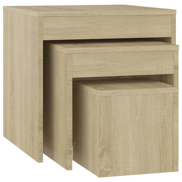 vidaXL Nesting Tables 3 pcs Sonoma Oak Engineered Wood