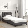 vidaXL Bed Frame with LED without Mattress "Hvar" Grey 90x190 cm