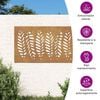 vidaXL Garden Wall Decoration 105x55 cm Corten Steel Leaf Design