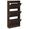 vidaXL Shoe Cabinet Brown Oak 60x21x125,5 cm Engineered Wood