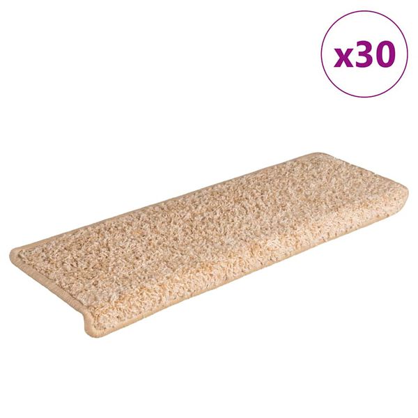 vidaXL Stair Mats 30 pcs 65x21x4 cm Gold Rectangular Edge