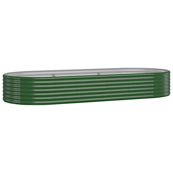vidaXL Garden Raised Bed Galvanised Steel 249x100x36 cm Green