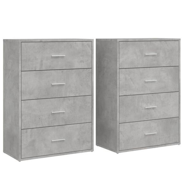 vidaXL Sideboards 2 pcs Concrete Grey 60x31x84 cm Engineered Wood