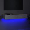 vidaXL TV Cabinet with LED Lights White 90x35x15.5 cm