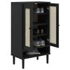 vidaXL Shoe Cabinet SENJA Rattan Look Black 59.5x35x107 cm Solid Wood