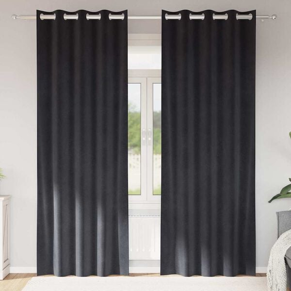 vidaXL Blackout Curtains 2 pcs Dark Grey 140 x 225 cm Velvet