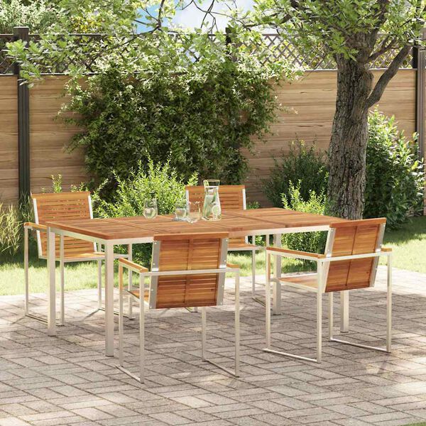vidaXL Garden Dining Set 5 pcs Solid Wood Acacia