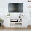 vidaXL TV Cabinet White 110x35x40.5 cm Solid Wood Pine
