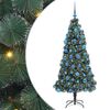 vidaXL Artificial Pre-lit Christmas Tree with Ball Set Green 180 cm
