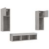 vidaXL 5 Piece TV Wall Units with LED Grey Sonoma Engineered Wood