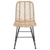 vidaXL Dining Chair 2 pcs Natural 44.5 x 55 x 85 cm Rattan and Iron