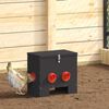 vidaXL Chicken Feeder 2 pcs Black 40.5 x 25 x 38 cm Cold-Rolled Steel