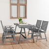 vidaXL 5 Piece Garden Dining Set Grey Solid Acacia Wood