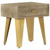 vidaXL Nightstand 45x35x48 cm Solid Mango Wood and Cast Iron
