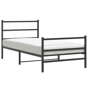 vidaXL Metal Bed Frame without Mattress with Footboard&nbsp;Black 107x203cm