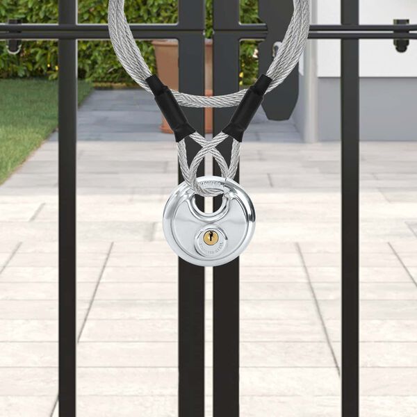 vidaXL Discus Locks with Keys 12 pcs Silver 8 x 2.8 x 8 cm