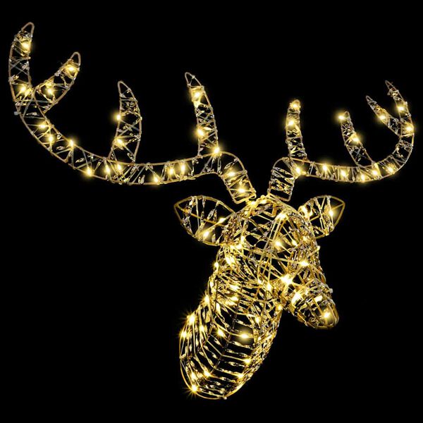 vidaXL Reindeer Pull Sleigh Warm white 68 x 36.5 x62.5 cm PET