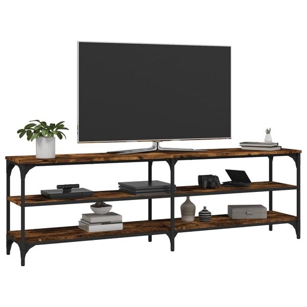 vidaXL TV Cabinet Smoked Oak 160x30x50 cm Engineered Wood