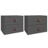 vidaXL Wall-mounted Bedside Cabinets 2 pcs Grey 50x36x40 cm