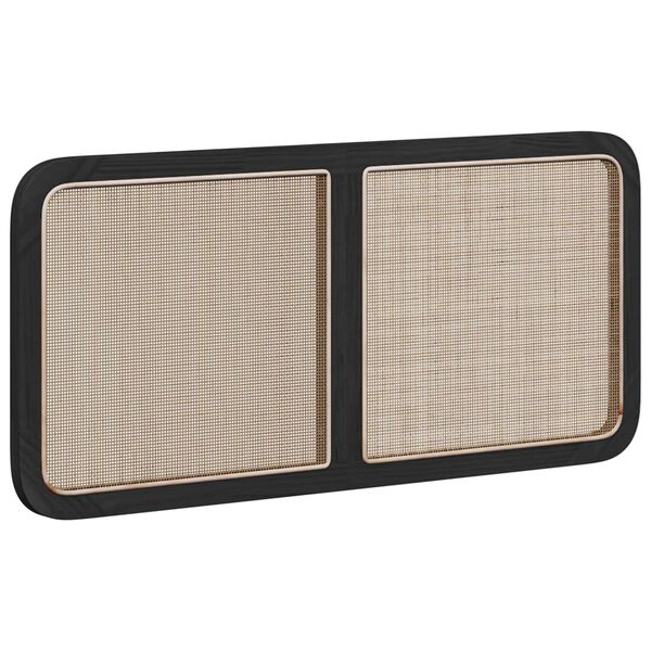 vidaXL Headboard with Headboard Black 120 x 55 x 3 cm Rattan