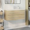 vidaXL 2 Piece Bathroom Furniture Set Sonoma Oak Engineered Wood