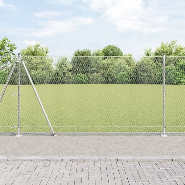 vidaXL Fence Post Silver 50 x 1.2 m (13 mm mesh) Steel