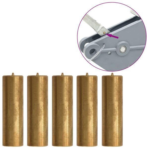 vidaXL Shear Pins for 800 kg Rope Hoist 5 pcs Brass