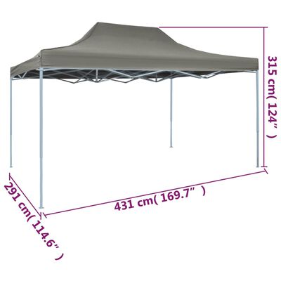 vidaXL Foldable Tent Pop-Up 3x4.5 m Anthracite