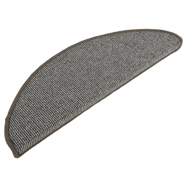 vidaXL Stair Mats 15 pcs 65x21x4 cm Grey Half Round Large