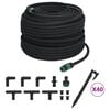 vidaXL Garden Soaker Hose Black 0.6" 100 m Rubber