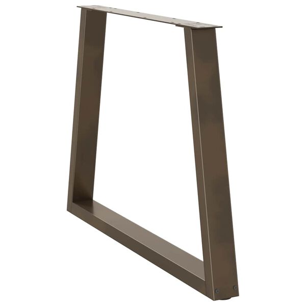 vidaXL Dining Table Legs V-Shape 2 pcs Natural Steel 100x(72-73.3) cm Steel