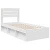 vidaXL Bed Frame with Headboard White 90 x 190 cm Solid Pine Wood