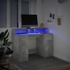 vidaXL Desk with LED Lights Concrete Grey 120x55x91 cm Engineered Wood