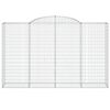 vidaXL Arched Gabion Baskets 9 pcs 300x50x180/200 cm Galvanised Iron