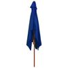 vidaXL Garden Parasol with Wooden Pole Blue 200x300 cm